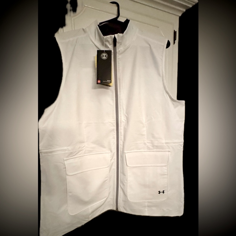 Under Armour White Men’s Sleeveless Vest Zip Front